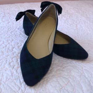 Talbots black watch plaid Edison flats